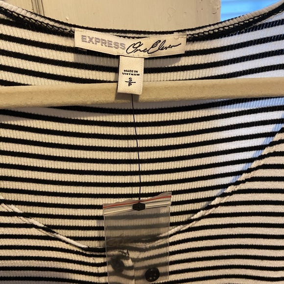 Express One Eleven Striped Crop - Picture 2 of 2